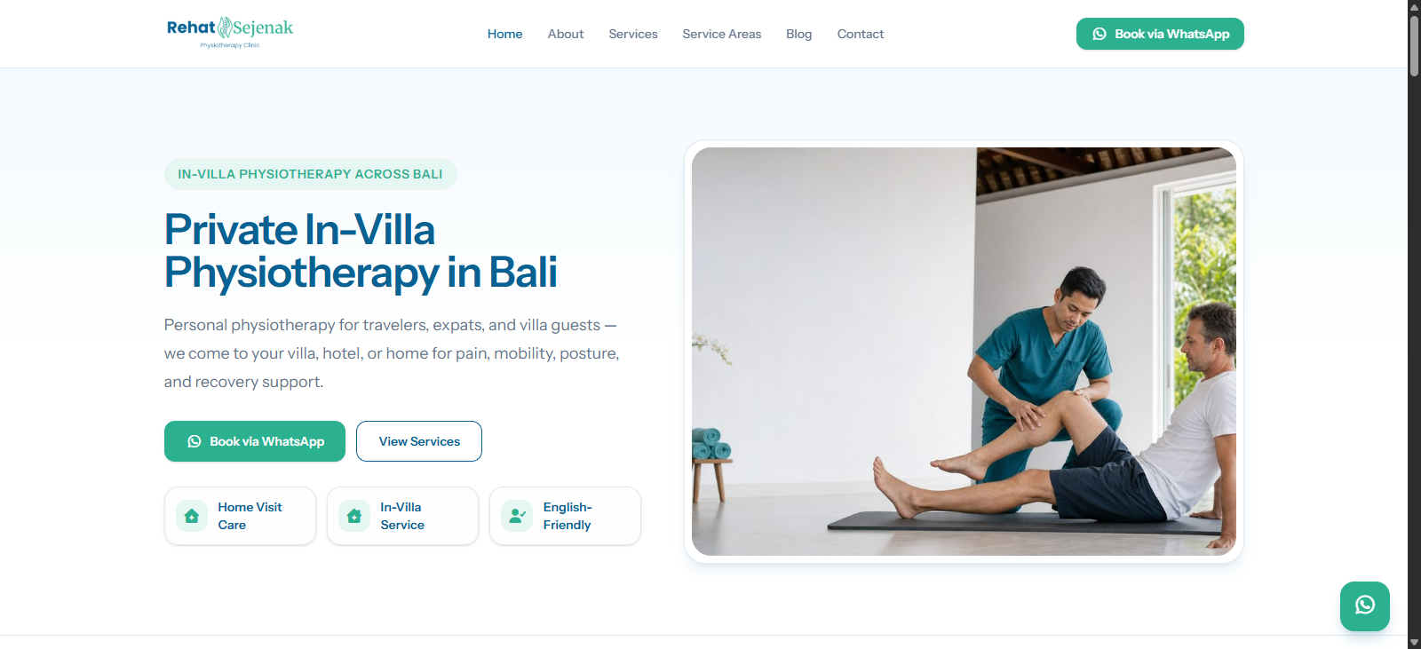 Contoh pekerjaan Rehat Sejenak Physiotherapy Clinic
