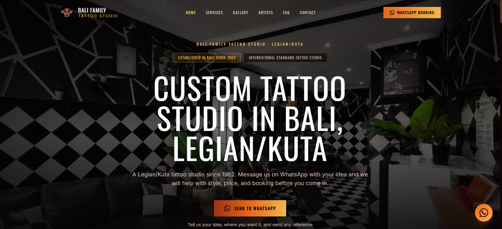 Tampilan portfolio Bali Family Tattoo Studio